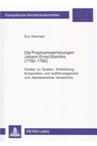 Die Propriumsvertonungen Johann Ernst Eberlins (1702-1762)