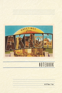 Vintage Lined Notebook Greetings from Akron