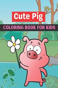Cute pig coloring book for kids