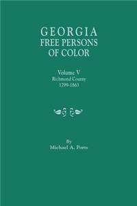 Georgia Free Persons of Color. Volume V
