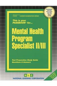 Mental Health Program Specialist II/III