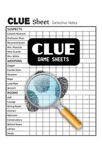 Clue Game Sheets