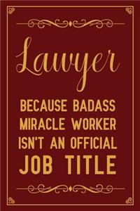 Lawyer because badass miracle worker isn't an official job title