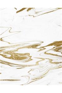 Liquid Gold Marble Composition Notebook - Large Ruled Notebook - 8x10 Lined Notebook (Softcover Journal / Notebook / Diary)