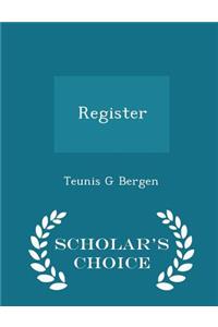 Register - Scholar's Choice Edition