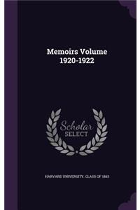Memoirs Volume 1920-1922