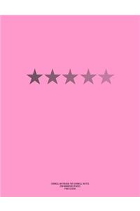 Cornell Notebook for Cornell Notes, 250 Numbered Pages, Pink Cover