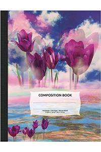 Floral Ocean Fantasy Composition Narrow Ruled Notebook