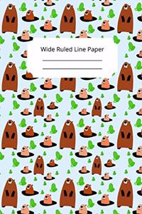 Cute Groundhog Day Theme Wide Ruled Line Paper