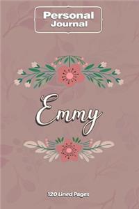 Emmy Notebook Journal Personal Diary Personalized Name 120 pages Lined (6x9 inches) (15x23cm)