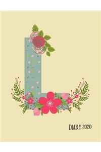 Perfect personalized initial diary Rustic Floral Initial Letter L Alphabet Lover Journal Gift For Class Notes or Inspirational Thoughts.