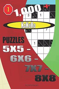 1000 + Kakuro puzzles 5x5 - 6x6 - 7x7 - 8x8