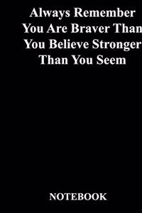 Always Remember You Are Braver Than You Believe Stronger Than You Seem