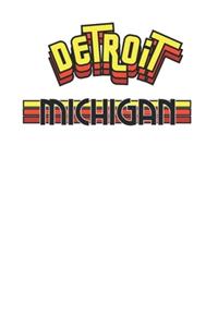 Detroit Michigan Retro Style Lovers 120 Page Notebook Lined Journal for Rainbow Cool People