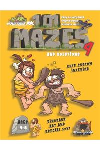 101 Mazes For Kids 4: SUPER KIDZ Book. Children - Ages 4-8 (US Edition). Dinosaur Caveman Couple custom art interior. 101 Puzzles with solutions - Easy to Very Hard learn