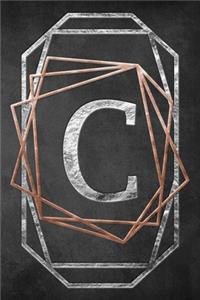 Chalkboard Foiling Minimalist Letter Notebook - C