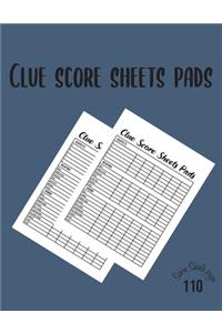 Clue score sheets pads - 110 Score Sheets pages: board game notepad record for score keeping : tracking your favorite detective murder mystery game