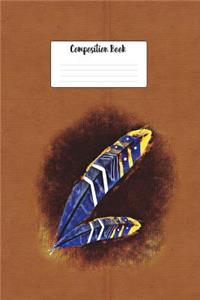 Composition Book: Native American Indian Feather Hair Ties 6 X 9 Graph Ruled Paper Notebook, Appreciation Gift, Quote Journal or Diary Unique Inspirational Gift for Friend or Teacher, End of Year, Retirement, Birthday or Gratitude Present - Leather