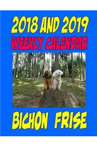 2018 and 2019 Weekly Calendar Bichon Frise