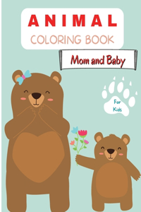 Animal Coloring Book Mom and Baby