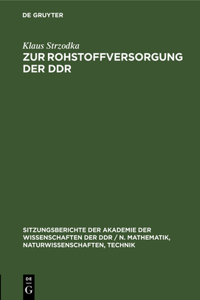 Zur Rohstoffversorgung Der Ddr