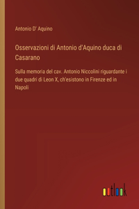Osservazioni di Antonio d'Aquino duca di Casarano