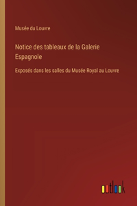 Notice des tableaux de la Galerie Espagnole