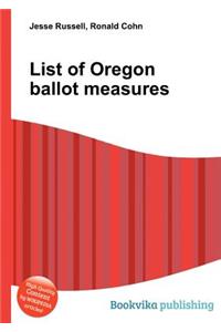 List of Oregon Ballot Measures