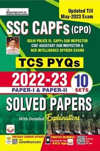 SSC CAPFs CPO TCS PYQs 2022 - 2023 Paper 1 & Paper 2 Solved Papers 10 Sets (English Medium) (4334)