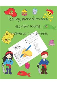 Estoy aprendiendo a escribir letras y números con piratas