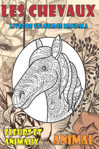Livre de coloriage Mandala - Fleurs et animaux - Animal - Les chevaux