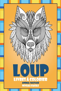 Livres à colorier - Niveau facile - Animal sauvage - Loup