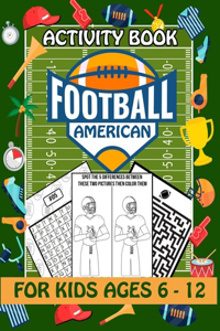 American Football activity book for kids ages 6-12