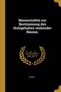 Massentafela zur Bestimmung des Holzgehaltes stehender Bäume.