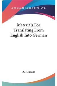 Materials For Translating From English Into German