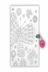 Butterfly Color-In Locked Diary