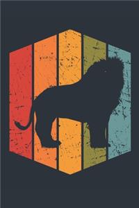Retro Lion Notebook - Gift for Lion Lovers - Vintage Lion Journal - Lion Diary for Boys and Girls