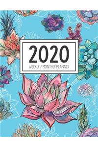 2020 Weekly Monthly Planner: Monthly Calendar - Weekly Organizer - Monday Start - Turquoise Cover - January 2020 - December 2020