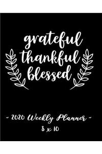 2020 Weekly Planner - Grateful, Thankful, Blessed