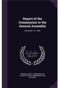 Report of the Commission to the General Assembly