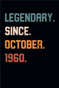 Blank Lined Journal, Notebook, Diary, Planner - Legendary Since October 1960 - 59th Birthday Gift For 59 Years Old Men and Women born in October
