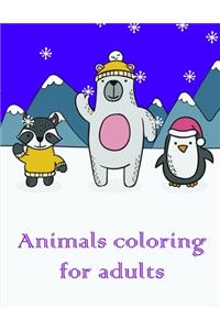 Animals coloring for adults