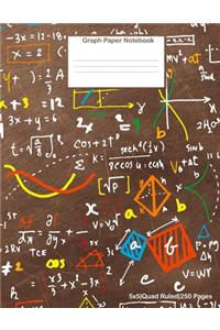 Graph Paper Notebook 5x5 Quad Ruled 250 Pages