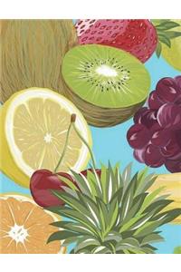 Fruit Notebook Large Size 8.5 x 11 Ruled 150 Pages