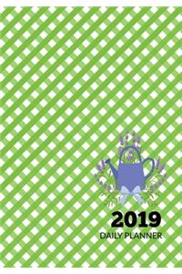 2019 Daily Planner: Lavender and Green Gingham