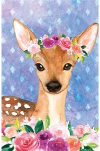 Bullet Journal for Animal Lovers Female Deer in Flowers: Graph Design - 162 Numbered Pages with 150 Graph Style Grid Pages, 6 Index Pages and 2 Key Pages in Easy to Carry 5.5 X 8.5 Size