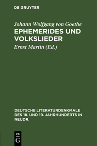 Ephemerides Und Volkslieder