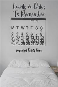 Events and Dates to Remember