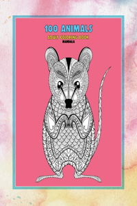 Adult Coloring Book Mandala 100 Animals