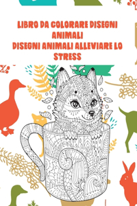 Libro da colorare - Disegni animali alleviare lo stress - Disegni Animali